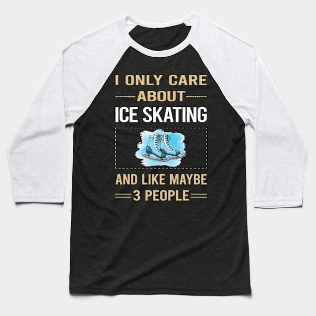 Funny 3 People Ice Skating Skate Skater Baseball T-Shirt by symptomovertake